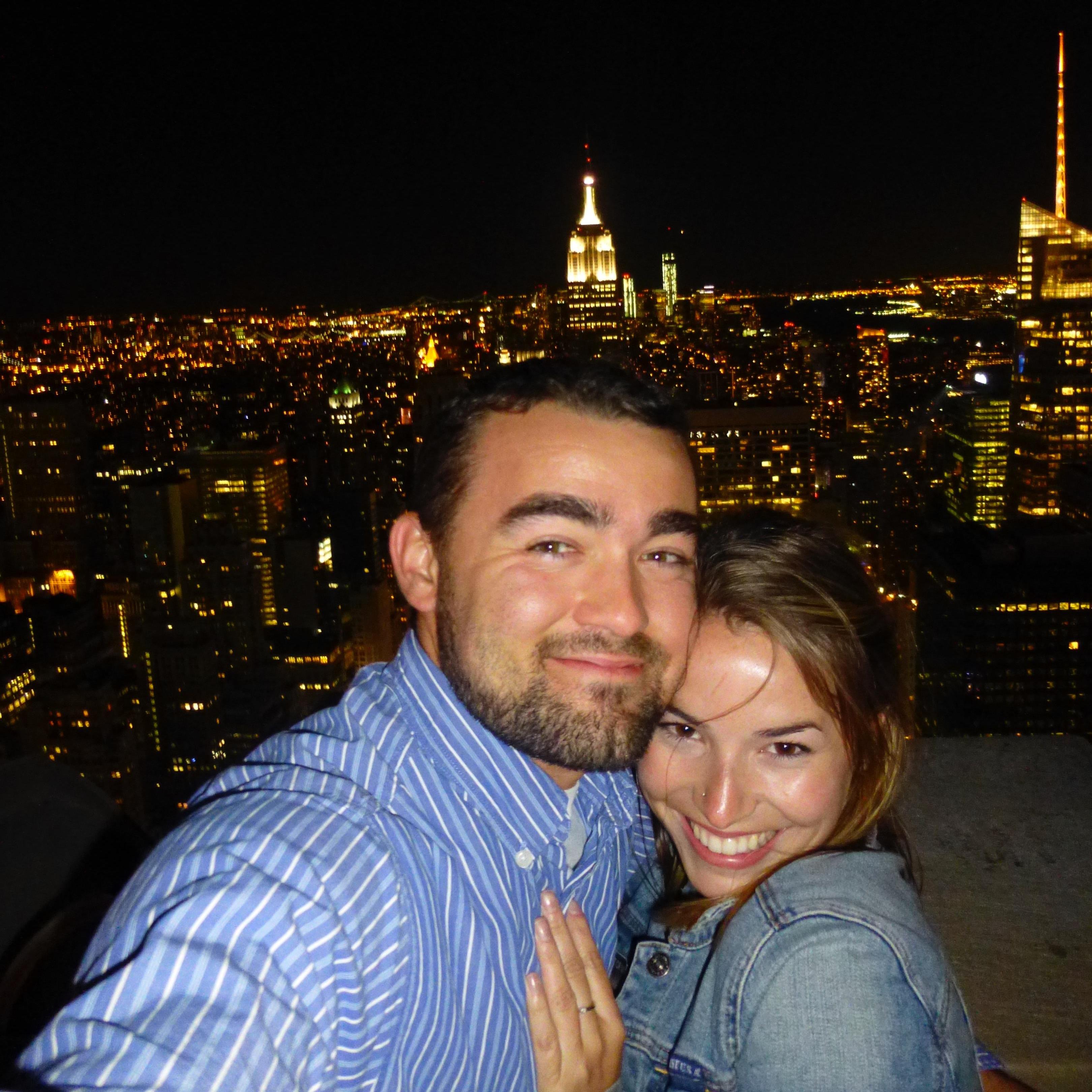 Top of the Empire State Building in NY, on our 7 year anniversary.