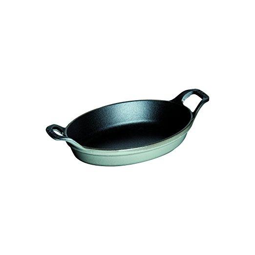 Staub 9.5 Inch Oval Roasting Dish, Graphite Grey