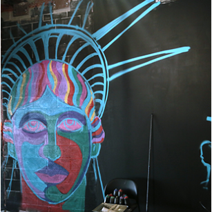 Silverstein Properties invited 50 street artists to paint, draw and execute their brilliant visions on the walls, floors and windows of 4 World Trade Center's 69th floor.