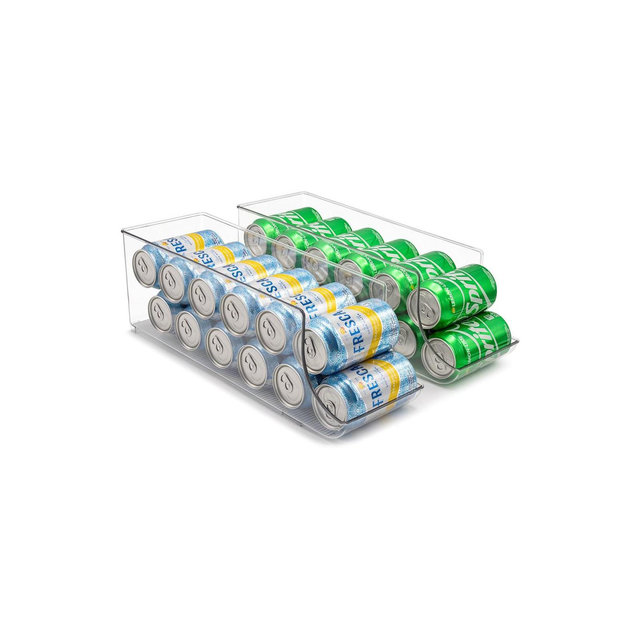 Sorbus 2 Pack 12-Can Clear Acrylic Organizer Bins - Holds 12 Cans - Maximize Space, Safe & Durable, Enhanced Visibility