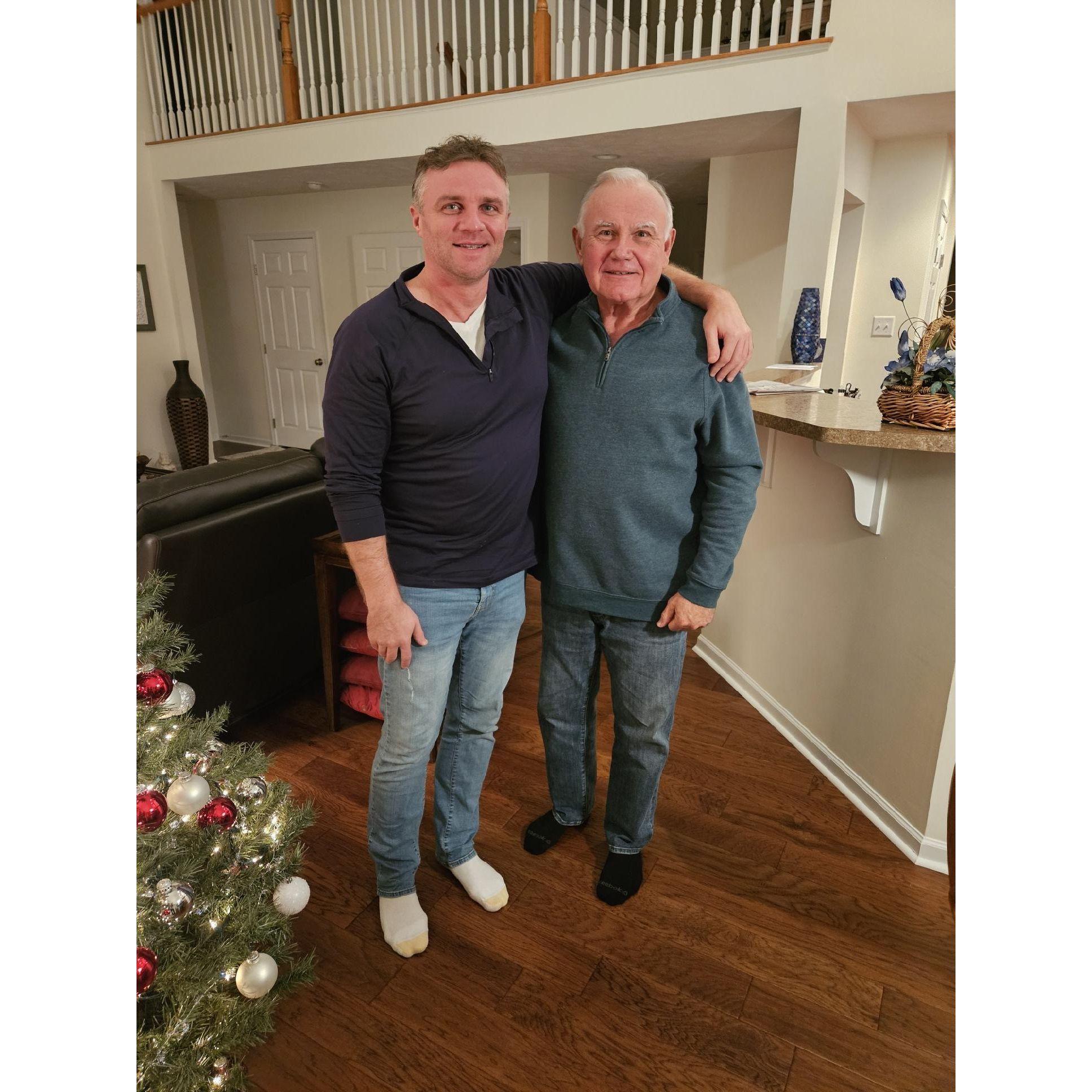 Dad and Brian at Christmas