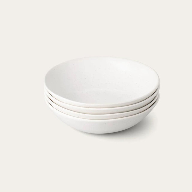 Pasta Bowls set of 4 : Speckled White