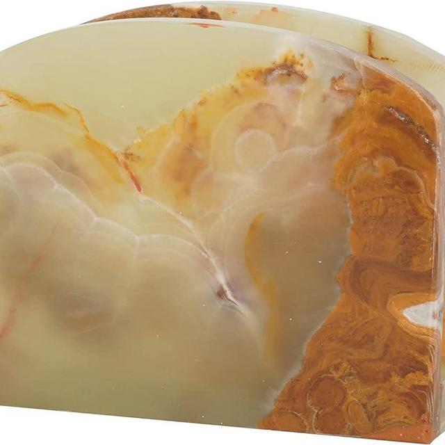 Radicaln Marble Napkin Holder Green Onyx 6.5"x5.5" Inch Dining Table Handmade Napkins Holder - Simple Modern Home & Kitchen Paper Towel Holder Countertop - Used as Utensil Holder, Home Décor