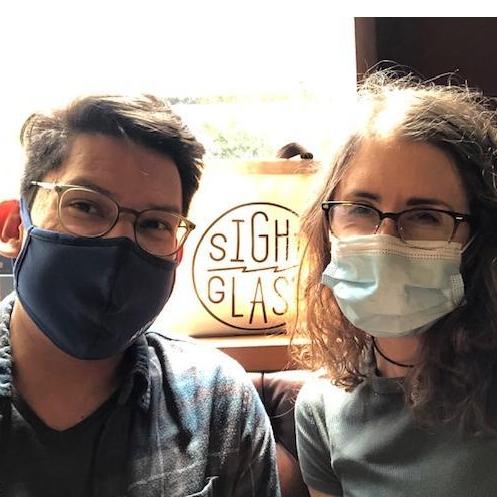 Back to our first date spot, for the last time (probably). This time with masks...