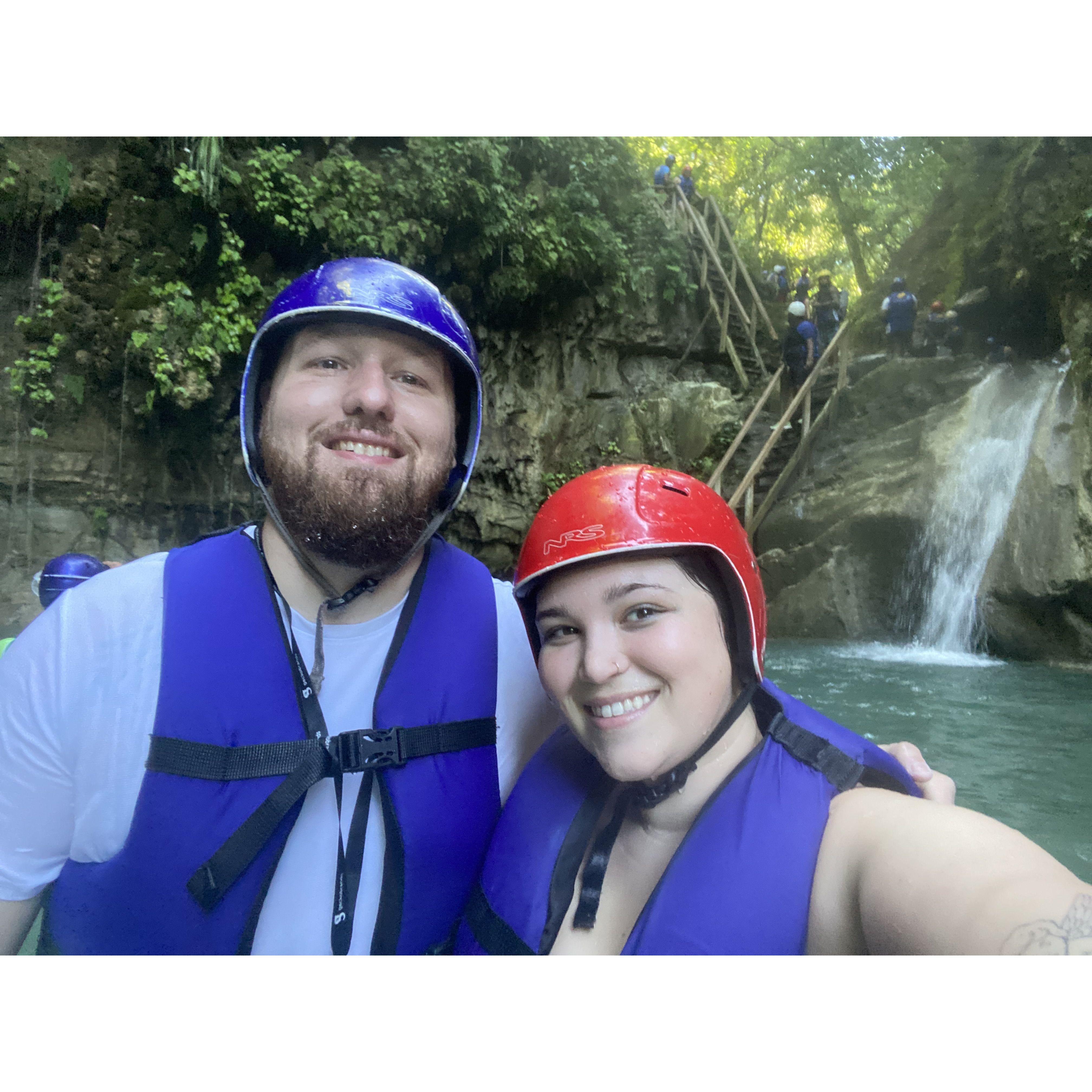 Imagine our surprise when we thought we booked the excursion to SEE the waterfalls... and then we found out that we were jumping off cliffs into the waterfalls!