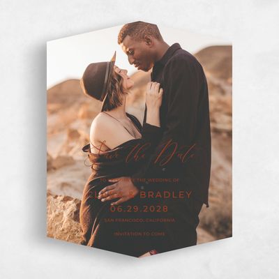 Orange Diamond Wedding Save the Date - Caoba Photo
