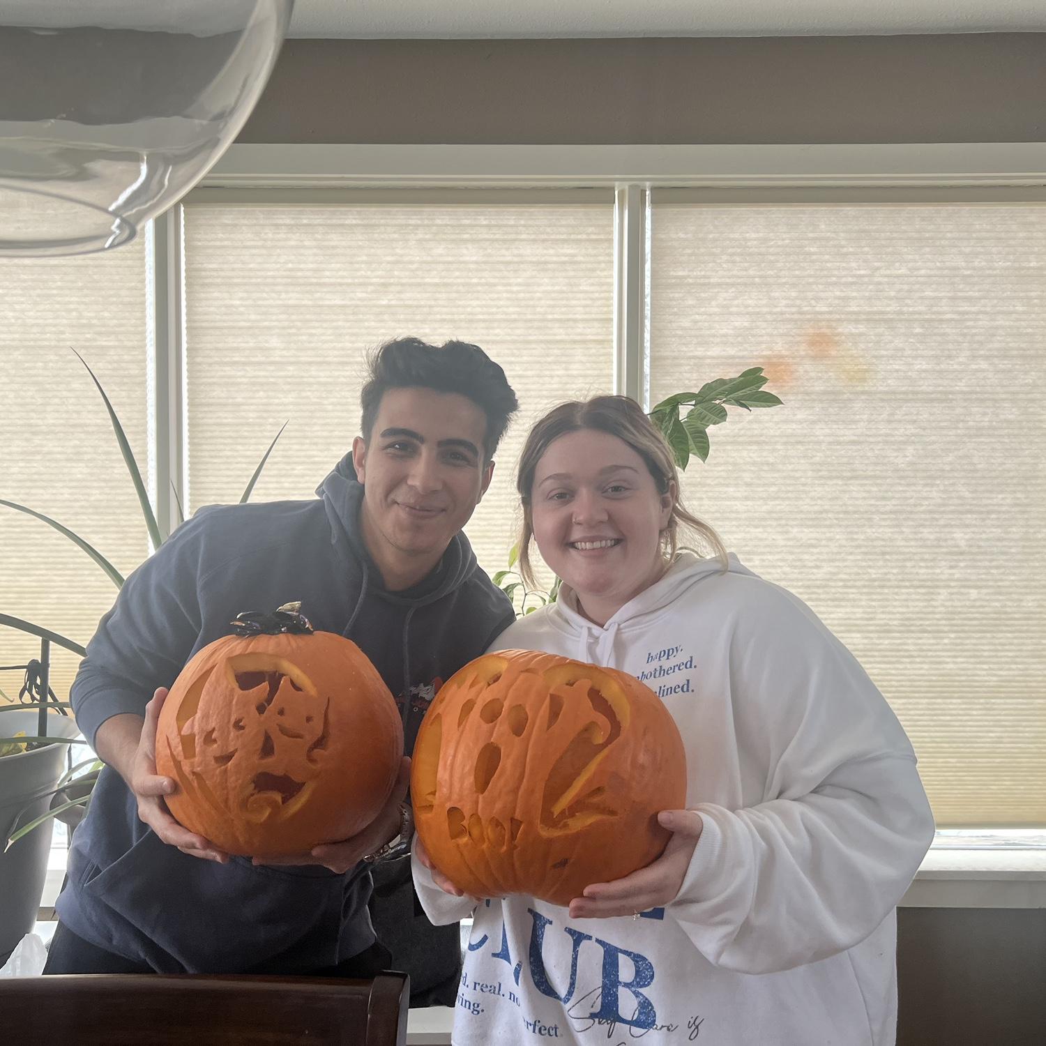 First time pumpkin carving for alp!