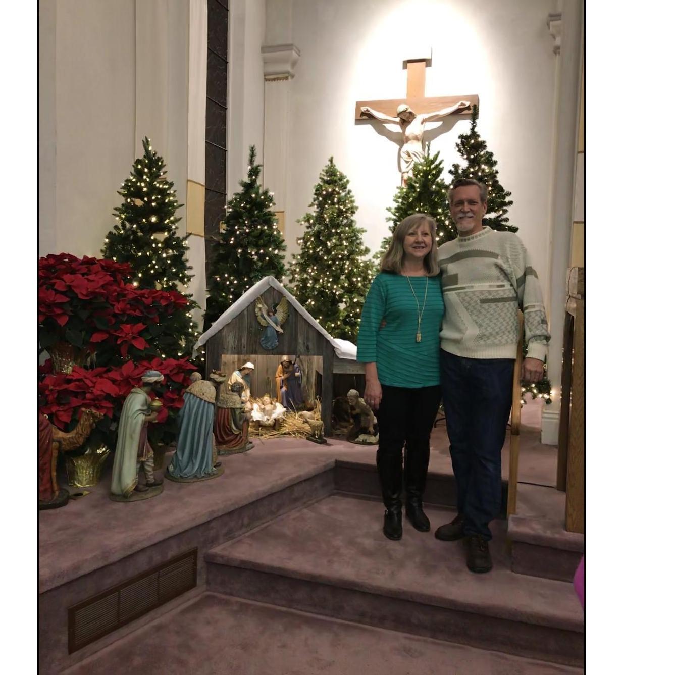 St John's the Evangelist Church in Hoisington, KS. Celebrating the 2017 Straub Christmas. (Notice the lighted area that wasn't there when you looked at the Crucifix, showed up in the picture).