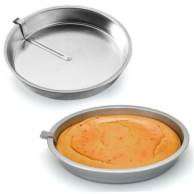 KUYYFDS 2PCS Cake Tins 9 Inch Round Easy Release Cake Pan with a Built-In Swivel Blade Easy to Clean Baking Pans for Kitchen