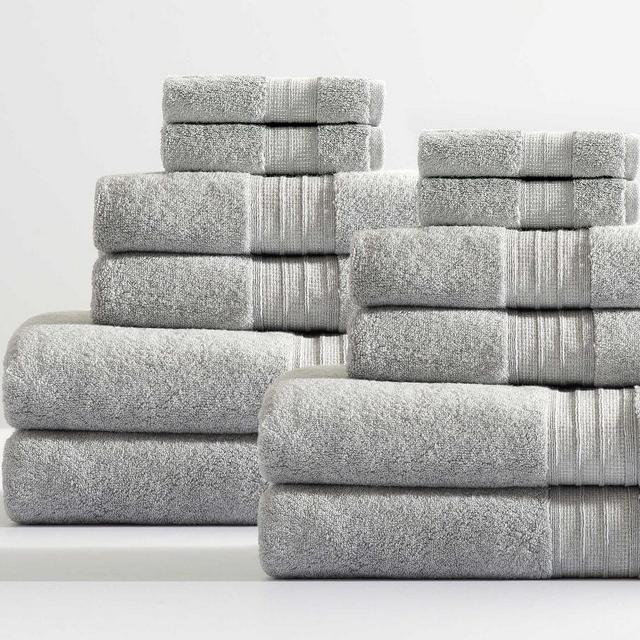 Heathered Gray Hydrocotton Organic Towel Bath/Hand/Washcloth, Set of 12