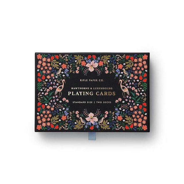 RIFLE PAPER CO. Luxembourg Themed Playing Cards for Adults, Standard Deck of Cards for Card Games and Poker at Home or Party, Beautiful Printed Floral Design