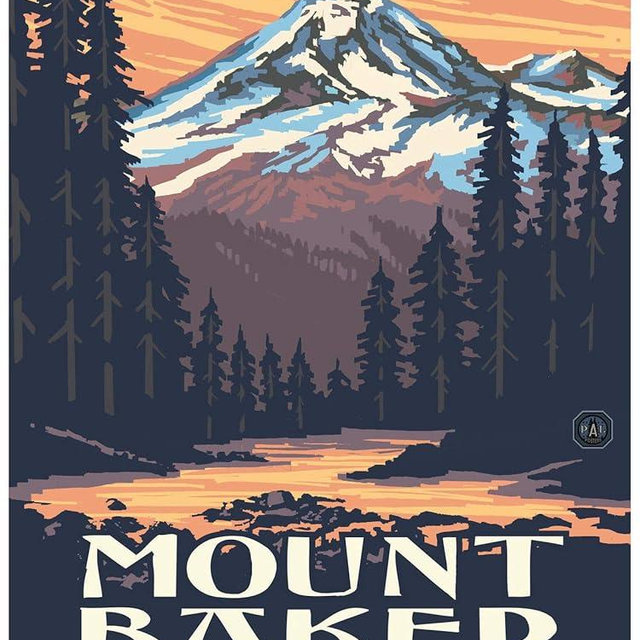 Mount Baker Giclee Art Print Poster from Travel Artwork by Artist Paul A. Lanquist 18" x 24"