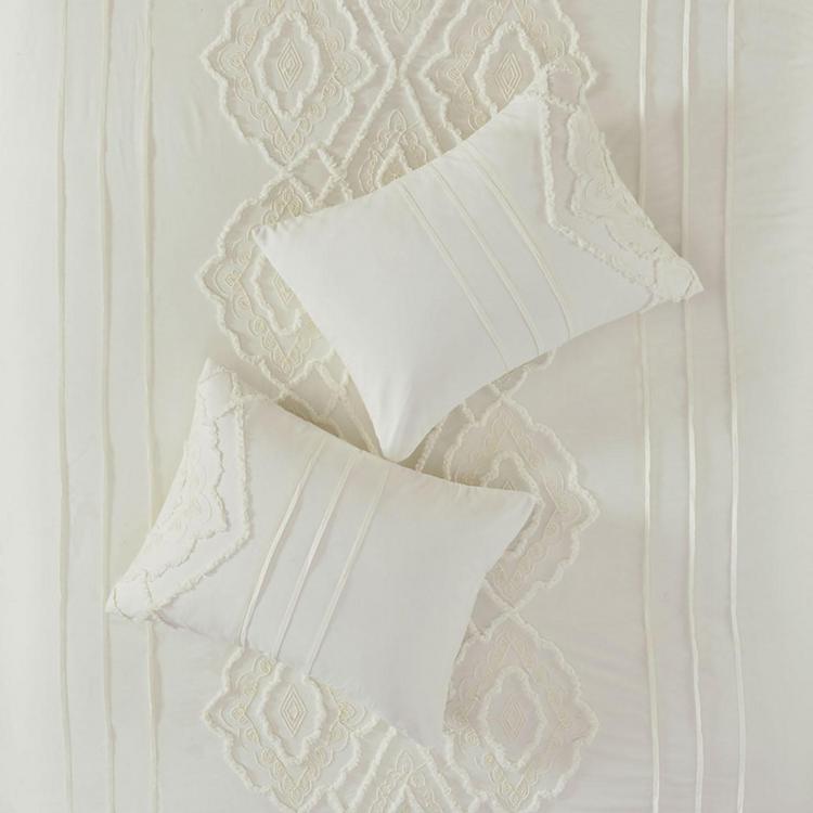 Madison Park Margot Full/Queen Off good White 3 Piece Shabby Chic Duvet Set