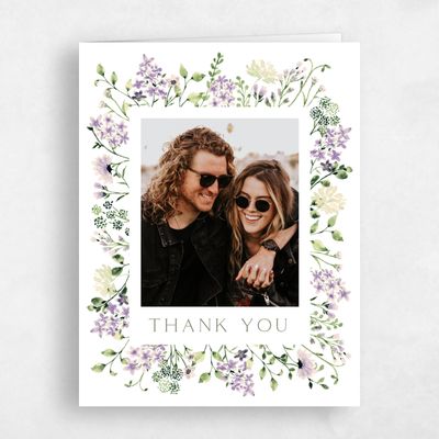Dark Lilac, Purple Wedding Thank You - Rydal Photo
