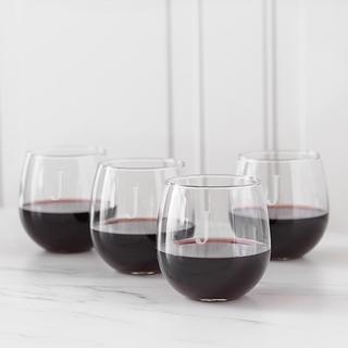 Personalized Stemless Red Wine Glass, Set of 4