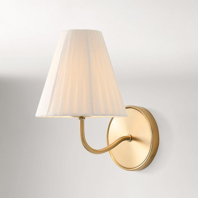 Simone Sconce, 6.5In, Champagne/Pleated Shade
