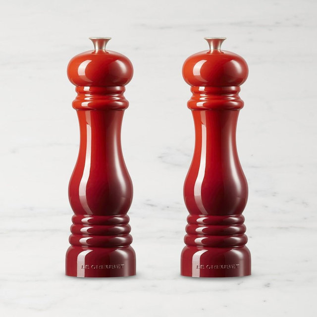 Le Creuset Salt & Pepper Mills, Cerise, 8"