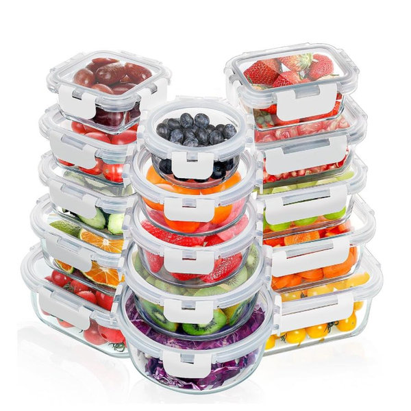 Stackable Glass Food Storage Containers with Lids
