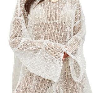 Lilosy Crochet Sheer Dress Bathing Suit Swim Coverup