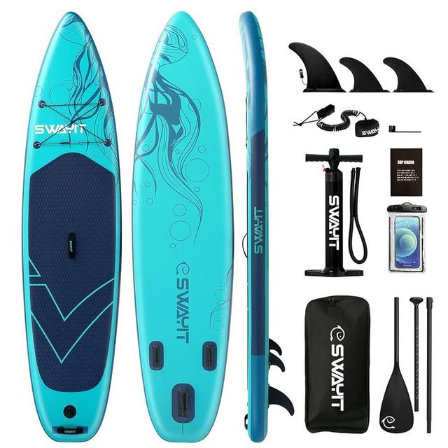 Inflatable Stand Up Paddle Board – Durable SUP for Adults & Youth,33" Wide Blow Up Paddle Board with Paddle, Pump, Backpack,Leash – All Around Stable for All Skill Levels, Carries up to 450 lbs