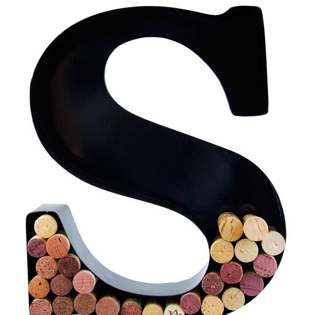 Wine Cork Holder - Metal Monogram Letter (S)