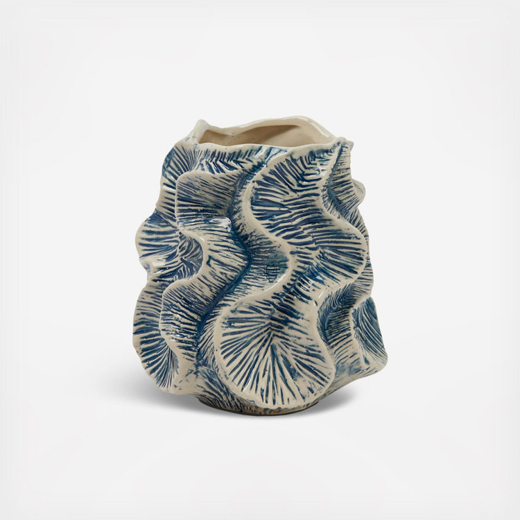 Textured Stoneware Organic Shaped Vase