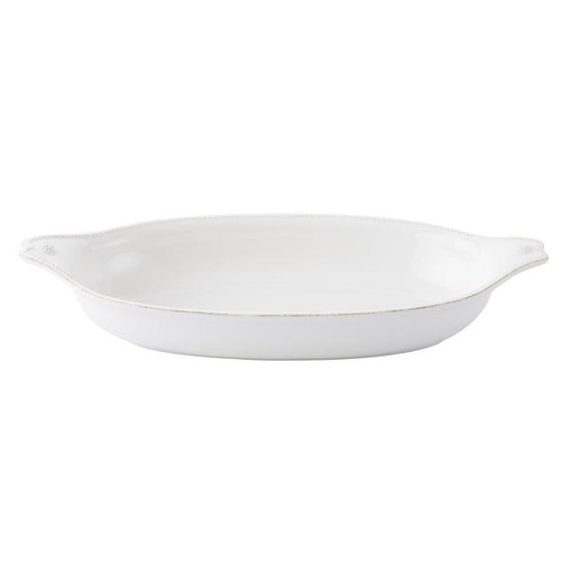 B&T French Panel Whitewash Kitchenware- Shallow Baker