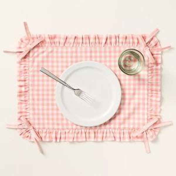 Brynn Gingham Placemat - Pink, One Size