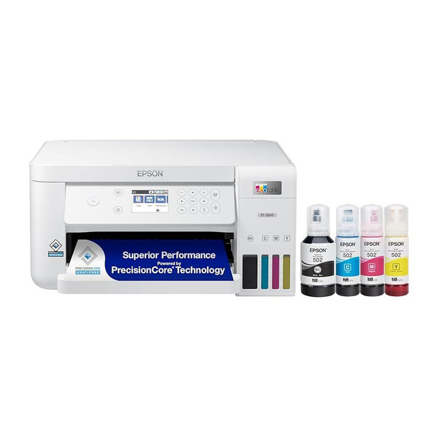 Epson EcoTank ET-3830 Wireless Color All-in-One Cartridge-Free Supertank Printer with Scan, Copy, Auto 2-sided Printing and Ethernet (Renewed),White