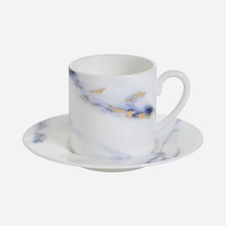 Marble Azure Espresso Cup & Saucer