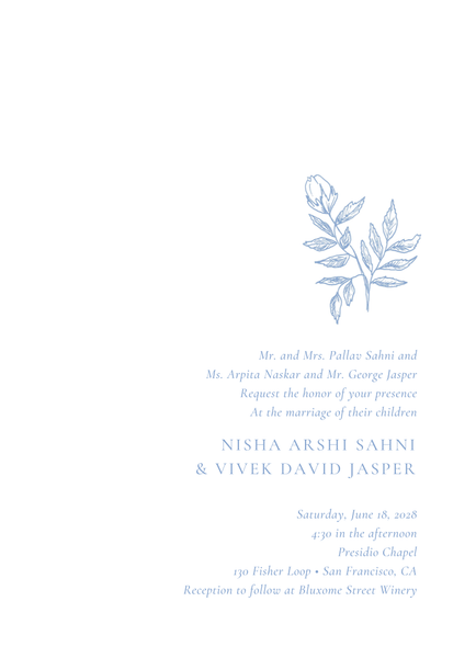 Cardinell Stamp Letterpress | Dusty Blue | Zola Wedding Invitations