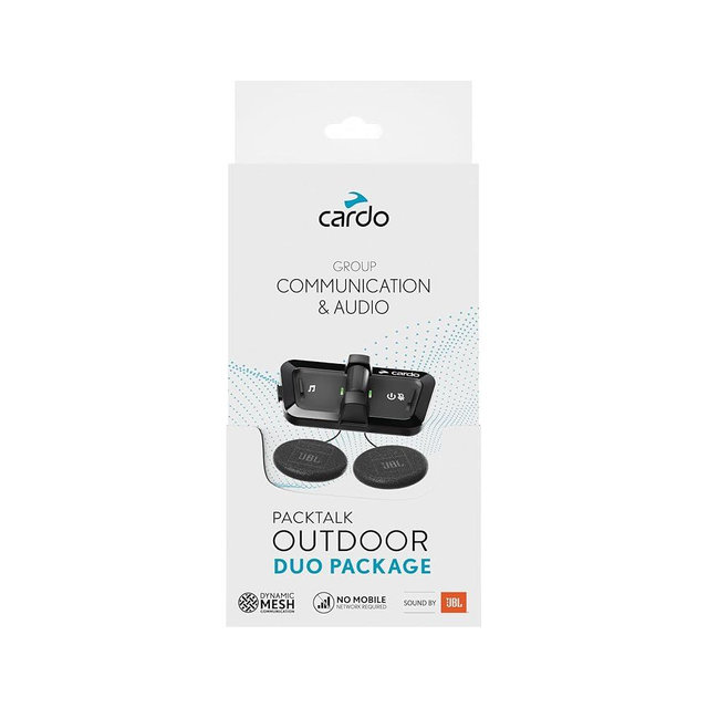 Cardo Packtalk Outdoor Helmet Communication System for Skiing, Snowboarding, Mountain Biking, Cycling and Other Outdoor Activities - Black - Dual Pack