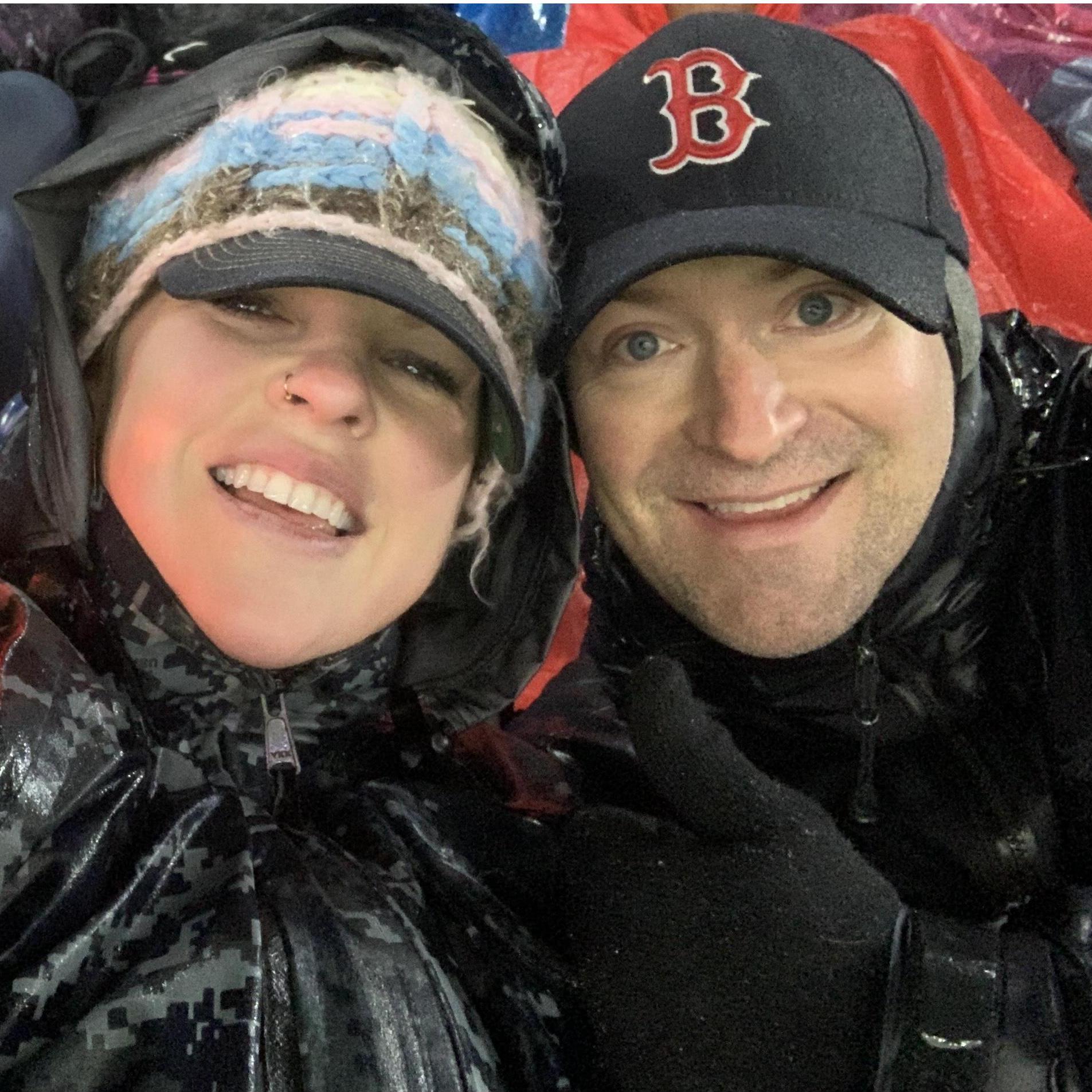 Pats. vs. Cowboys rainy winter game. Pat's won.