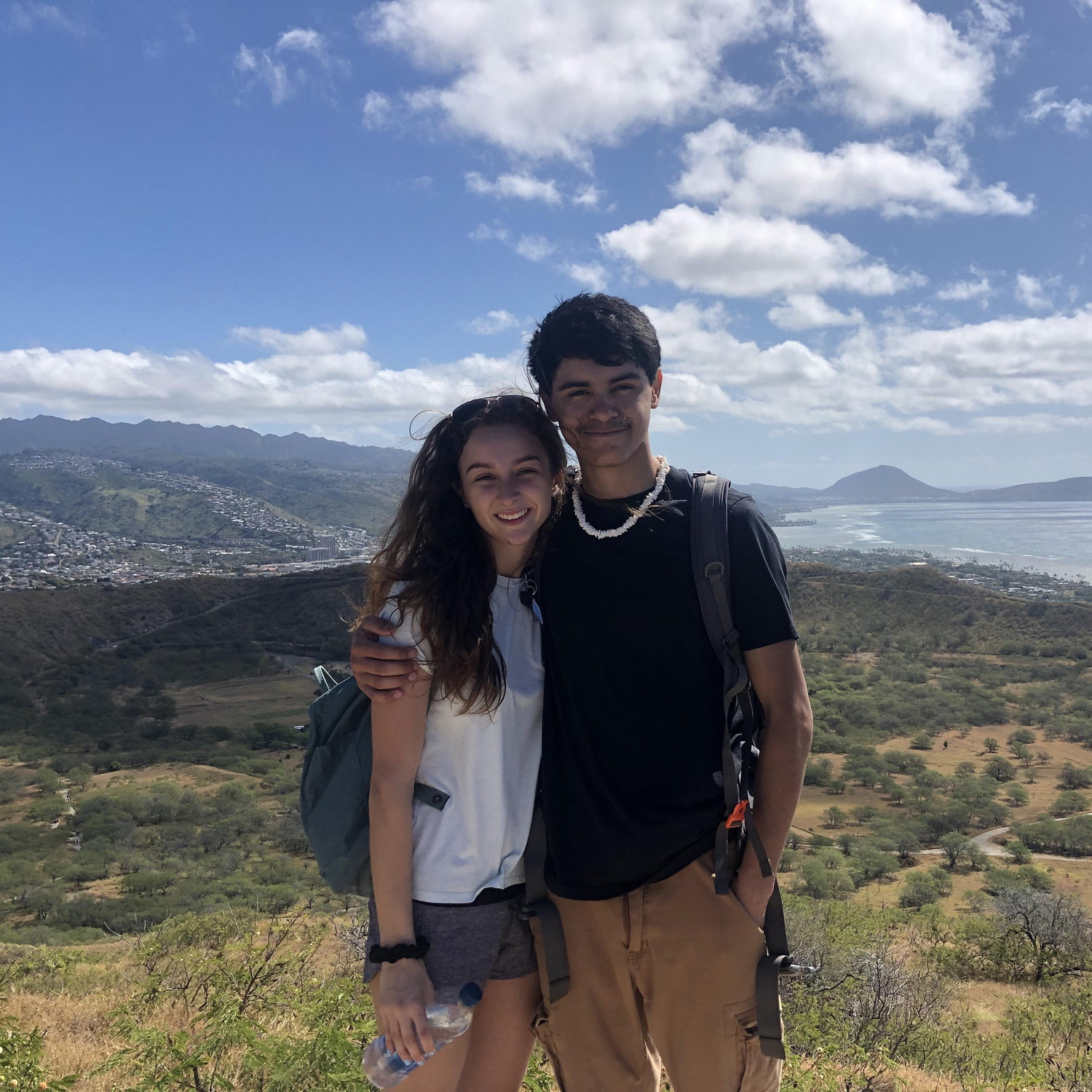 At the top of Diamonback hike in Oahu, HI, during our band trip in 2019.