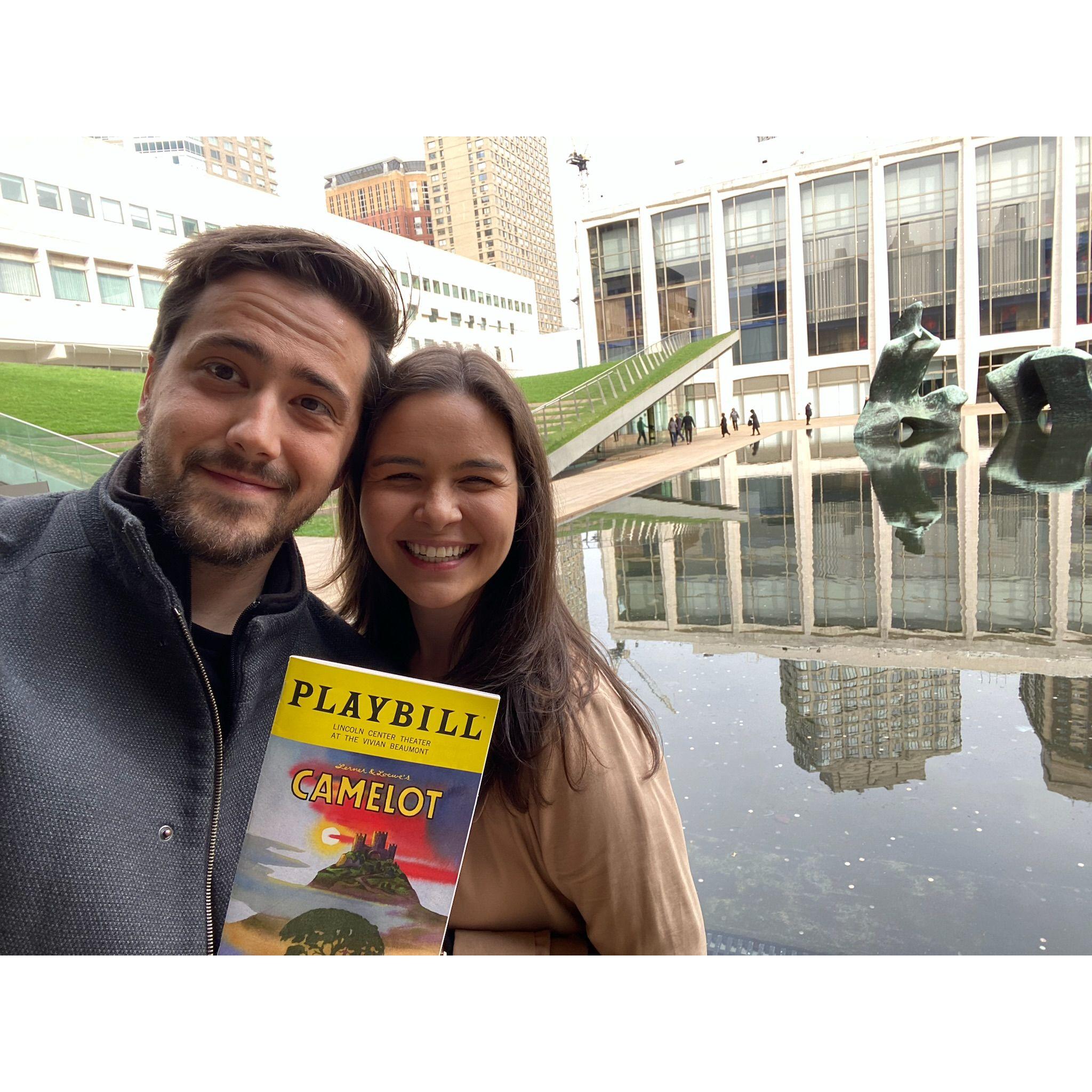 Seeing shows together is one of our very favorite things to do, and a highlight of calling NYC home. We saw Camelot with Madeline's family at Lincoln Center in 2023.