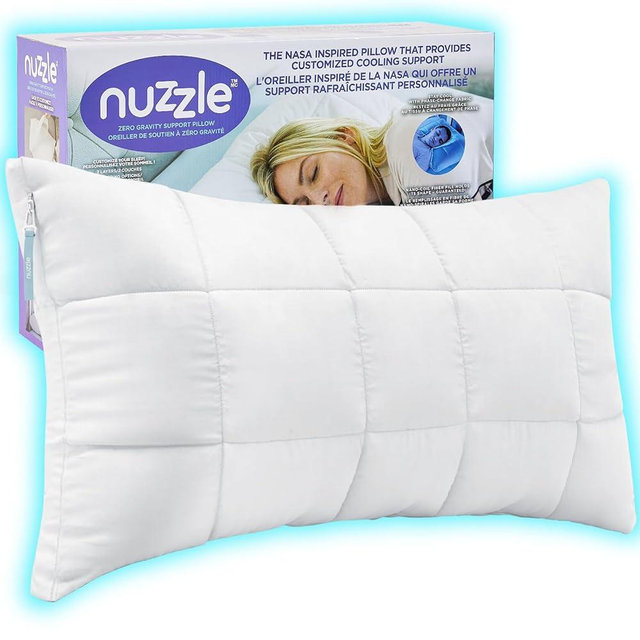 Nuzzle Queen Size Adjustable Firm Pillow – Hotel Luxury Neck Support, Height Adjust Soft Cooling Pillow for Back, Stomach or Side Sleepers-Home Gift