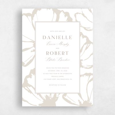 White Wedding Invitation - Esme Portrait