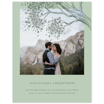 Green Wedding Digital Save the Date - Manitou Portrait