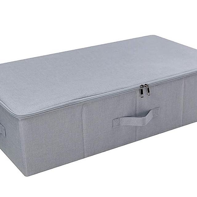iwill CREATE PRO Under Bed Storage Bins with Lids, Under Bed Shoe Organizer, Attic Storage Box, Light Gray