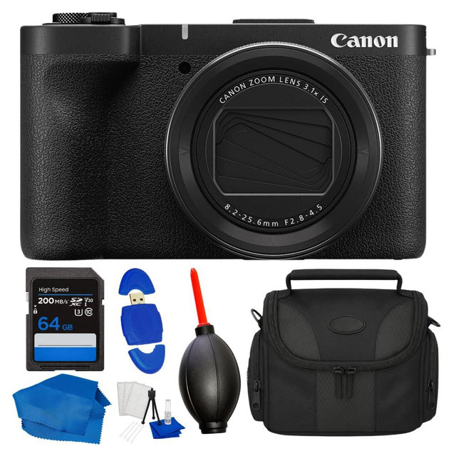 Canon PowerShot V1 Hybrid Camera with 4K Video, Ultra-Wide Zoom Lens for Vlogging & Live Streaming + 64GB Memory Card, Camera Bag, Dust Blower, Card Reader, Microfiber Cloth & Cleaning Kit and More