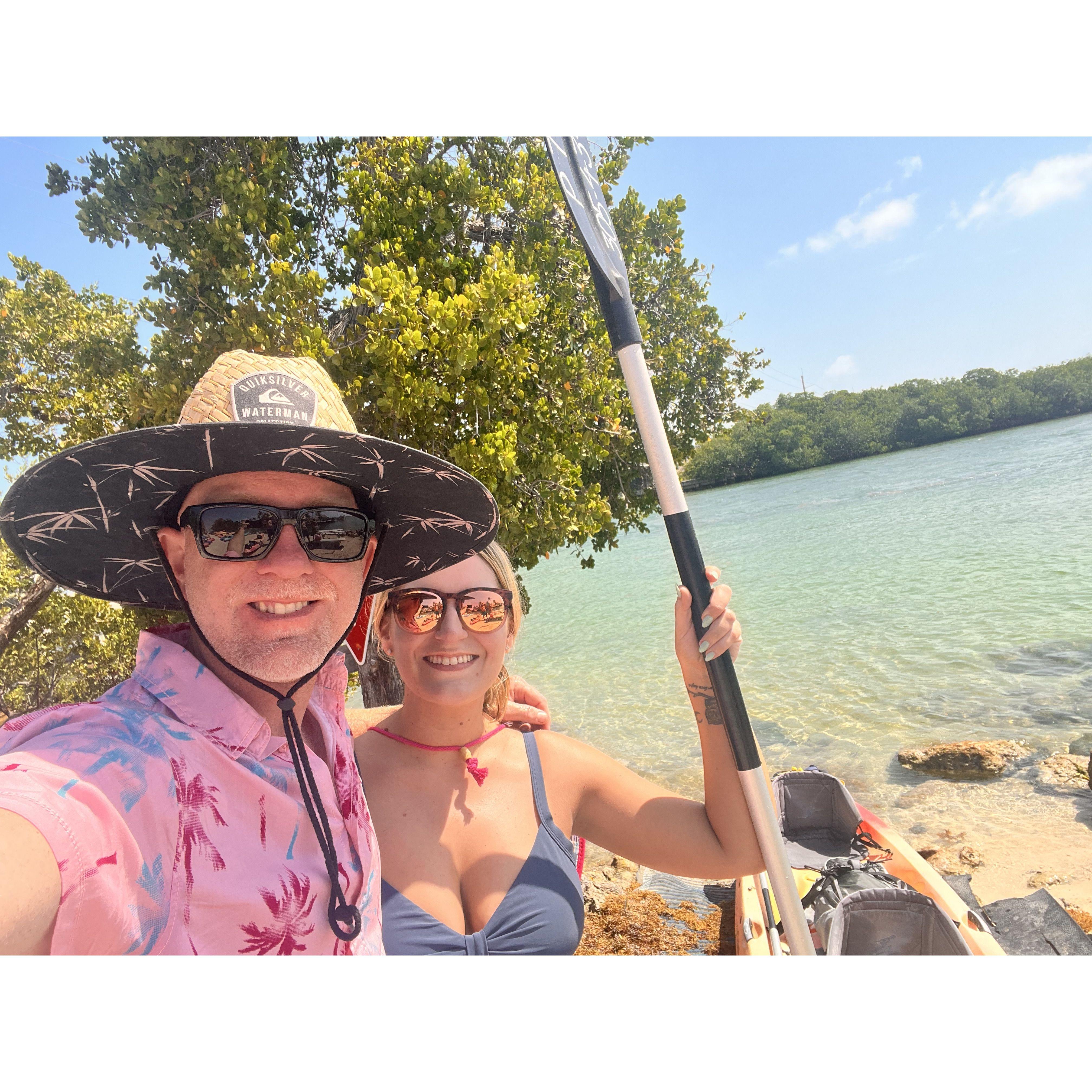 Kayaking around the mangroves in Tavernier