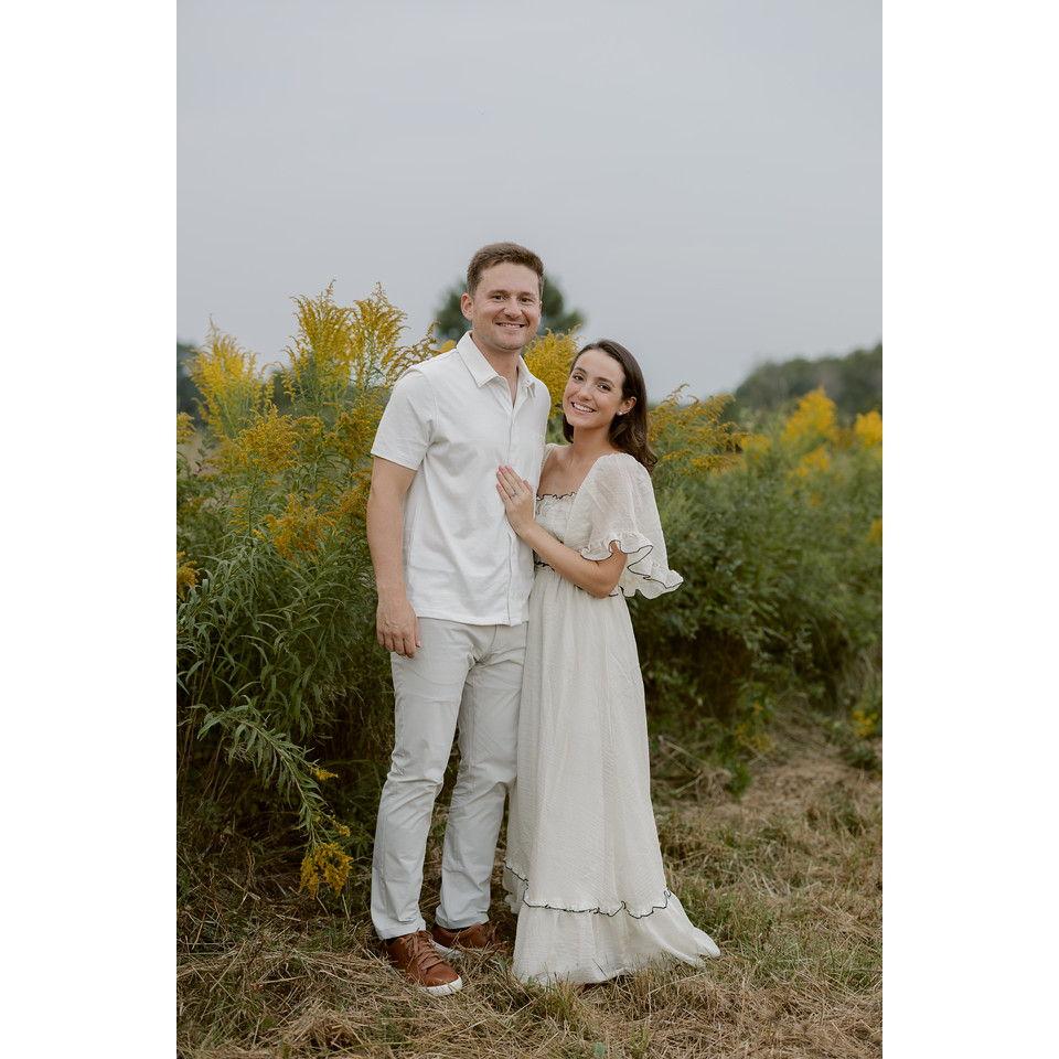 Engagement photos at Cox Reservation in Essex.
