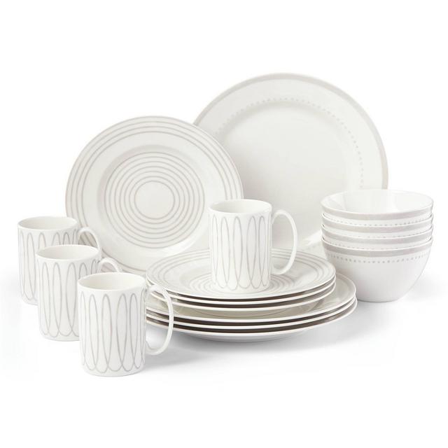 kate spade new york Charlotte Street West Grey 16-PC Dinnerware Set, Service for 4