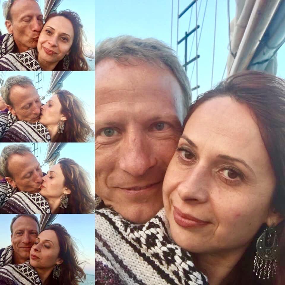 We were learning that we both easily rolled with whatever happened. It was July 7, and it was a cold night! Bundled up together in blankets with margaritas, it couldn't have been more beautiful.