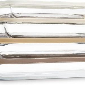 COOK WITH COLOR 8 PC. Glass Baking Dish Set with Lids - Deep Casserole Dish, Glass Food Container, Oven, Freezer and Microwave Safe, Clear Container, Brown