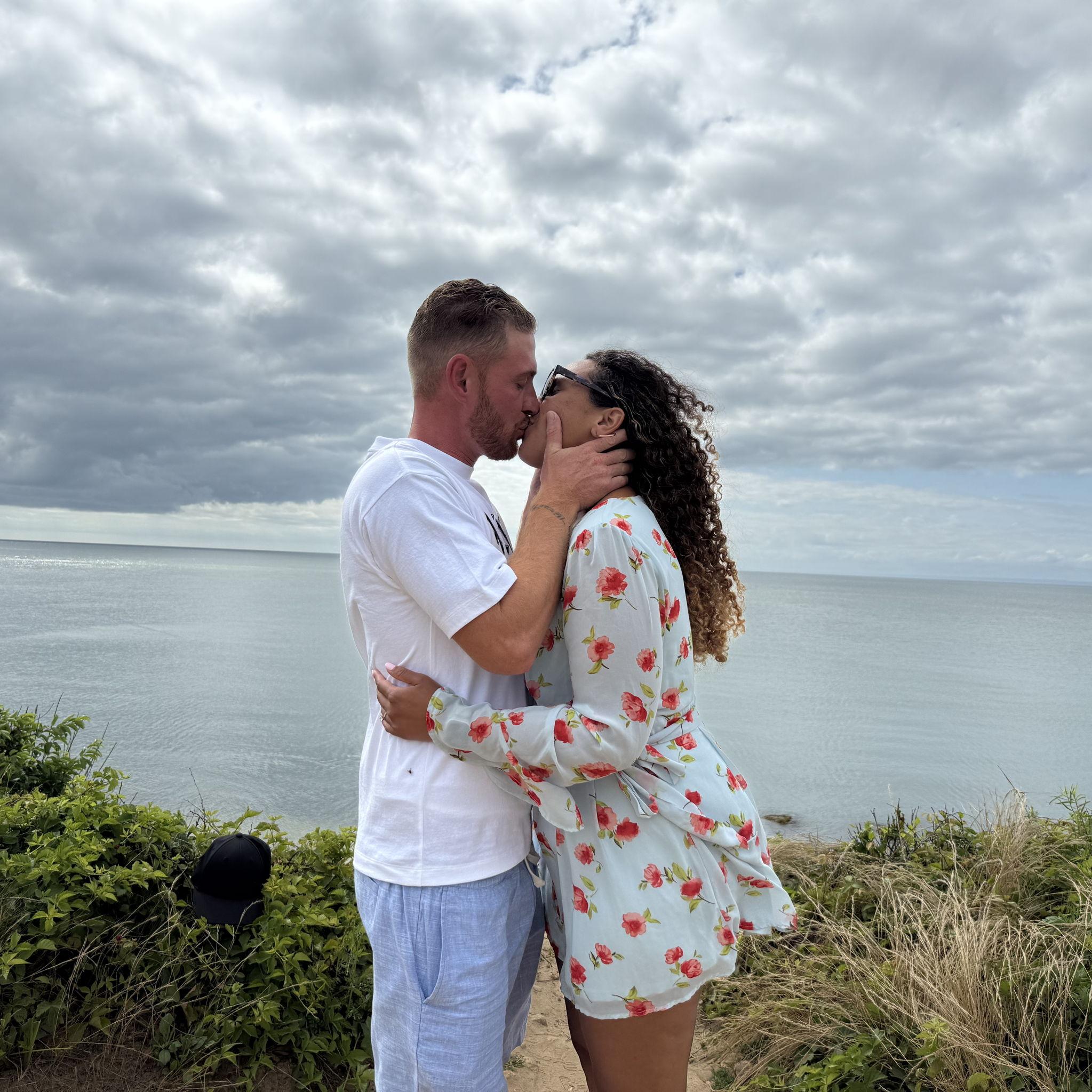 Cliff kiss while at Kontokosta Winery