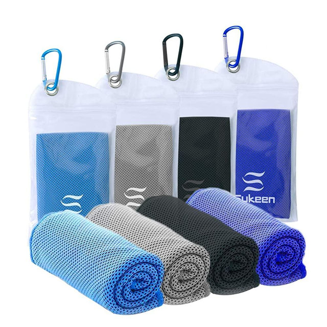 [4 Pack] Cooling Towel (40"x12"),Ice Towel,Soft Breathable Chilly Towel,Microfiber Towel for Yoga,Sport,Running,Gym,Workout,Camping,Fitness,Workout & More Activities