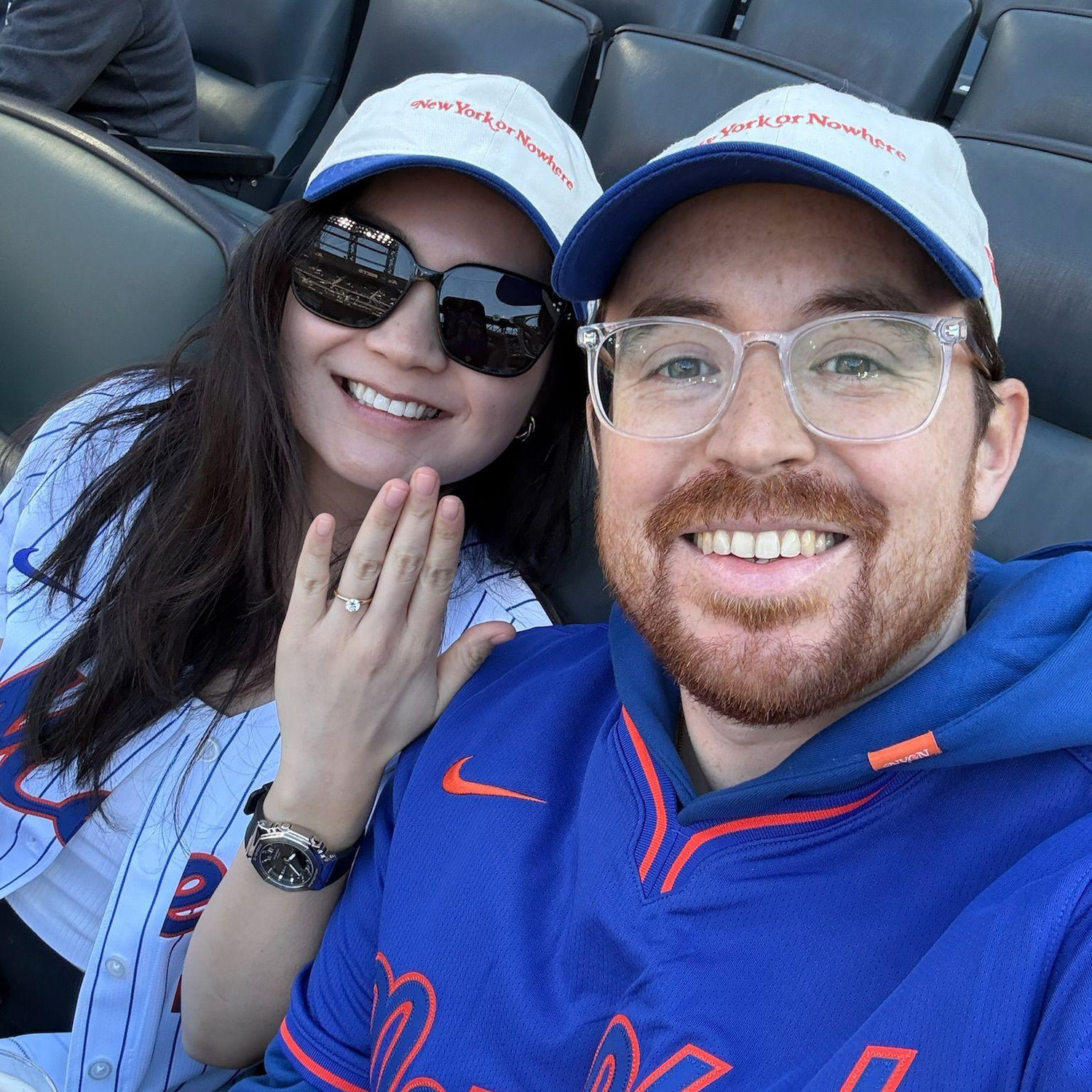 Yes, we celebrated getting engaged by going to a Mets game.