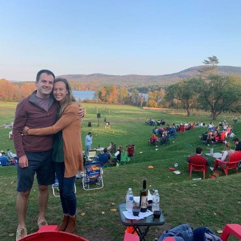 Enjoying a concert in the Berkshires.