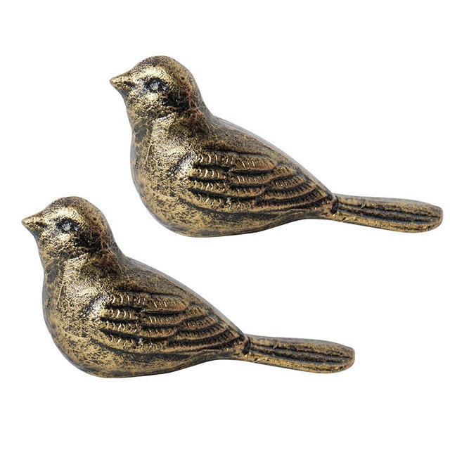 Notakia Cast Iron Bird Heavy Duty Door Stopper - Avoid Drilling Holes with Handle Metal Antique Decorative Vintage Rustic Door Stopper for Office, Home， Bedroom and Exterior Doors (2Pcs Birds)